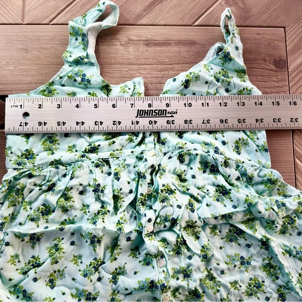 Abercrombie & Fitch Aqua Floral Babydoll Mini Dress/Tunic - Size Small ⭐🌼 - Picture 6 of 9